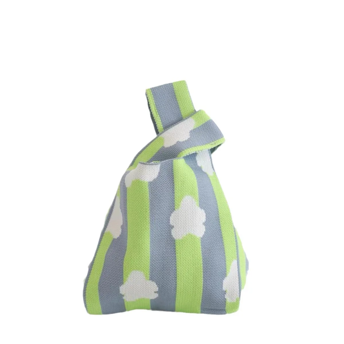 Sac tricoté pour femmes, fourre-tout Portable pratique et exquis, sac de rangement Portable, sacs seau cadeaux, sacs de poignet à nœud pour femmes