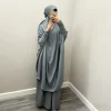 Femmes Hijab robe prière vêtement ensemble 2 pièces Jilbab Abaya Eid musulman couverture complète Ramadan longue Khimar robe vêtements islamiques Niqab Femmes Hijab robe prière vêtement ensemble 2 pièces Jilbab Abaya Eid musulman couverture complète Ramadan longue Khimar robe vêtements islamiques Niqab