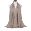 Écharpe hijab en jersey de coton modal pour femme, long châle musulman, turban doux uni, bandeau de sauna africain, 170x60cm