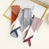 ins petite écharpe en soie, rayures simples, mode féminine, écharpe polyvalente et professionnelle, banderole de ruban décoratif