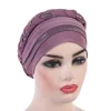 turban hijab musulman à couverture complète avec côtes tressées, écharpe islamique, chapeaux intérieurs, bonnet, couverture de sauna