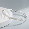 gaabou bracelets ouverts en argent regardé 925 pour femme, bijoux de luxe, cadeau féminin, qualité