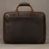sac de banlieue d'affaires en cuir pour hommes, porte documents en cuir de vache, sac à main rétro mode, sac à bandoulière pour documents a4, pochette d'ordinateur