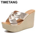 Sandales à Talons Compensés pour Femme, Chaussures à Plateforme, Bout Ouvert, Élégantes, Noir, Or, Haute Qualité, 8cm, 11cm, Taille 32, 33, 43, Nouvelle Collection 2024