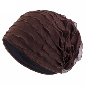 Chapeau turban plissé à volants pour femmes musulmanes, écharpe de sauna, perte de cheveux douce, bonnets Hijab, bonnet, bonnet de chimio, bonnet de nuit