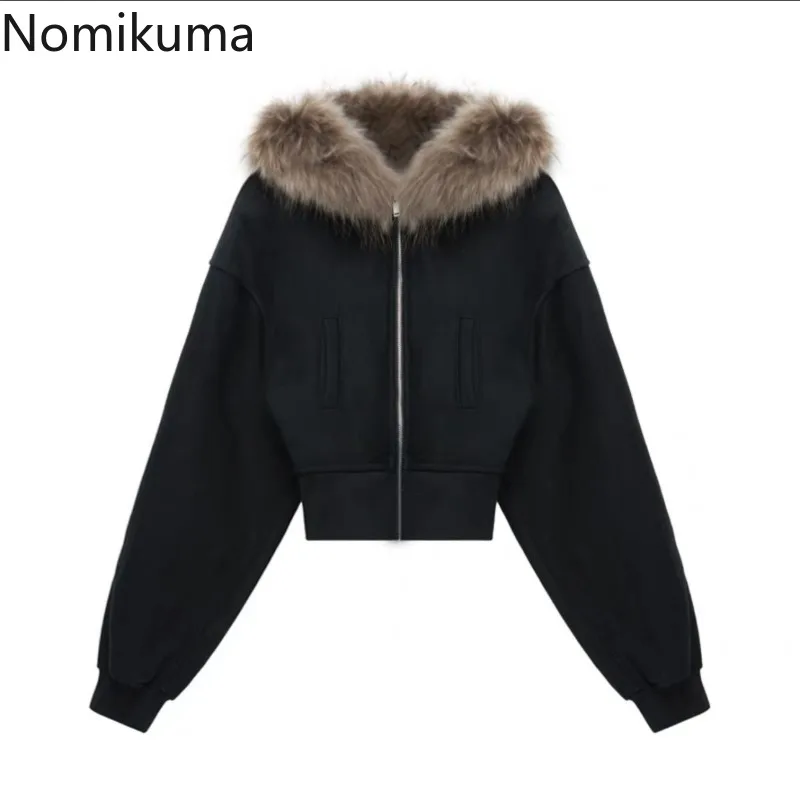 Manteau gothique noir à capuche pour femmes, Harajuku, fermeture éclair, Swratshirts, Vintage, haut court, coréen, épais, mode, vestes décontractées Y2k