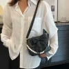 noir dames sac à bandoulière coréen nœud papillon haut tendance poignée sac femmes toile grand sac à aisselles 2025 concepteur nouveaux sacs à main bolsas