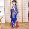 kimono traditionnel japonais en satin pour fille, robe de bain de luxe avec costume de performance obi