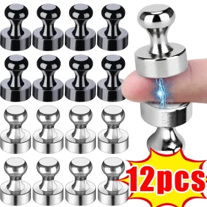 Punaises magnétiques en néodyme, aimants puissants en métal pour tableau blanc, punaise pour réfrigérateur, punaises magnétiques durables pour le bureau et l&rsquo;école