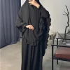ramadan long khimar avec robe hijab eid musulman couvre chef femmes jilbab 2 pièces ensemble jubha islamique hijabs musulman vêtement de prière