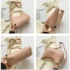 petit sac à bandoulière en cuir pu pour femmes, sac à la mode portable de couleur unie pour adolescentes, sacoches toutes saisons