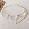 chaîne de taille élégante en perles, ceinture à franges bohème réglable pour robes, bijoux de corps de style français y2k pour femmes