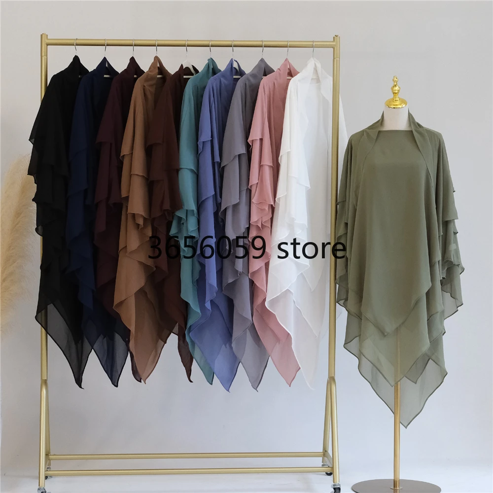 Écharpe de sauna hijab pour femmes, ramadan eid, abaya musulmane, 3 couches longues, tiens imar, vêtement de prière islamique, coiffure arabe, niqab