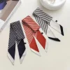 ins petite écharpe en soie, rayures simples, mode féminine, écharpe polyvalente et professionnelle, banderole de ruban décoratif