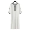 uni robe longue brodée en patchwork pour hommes, abayas à la mode musulmane, caftan saoudien, thobe jubba masculin, islamique, marocain, nouveau