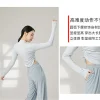 chemise d'entraînement à col haut pour femme, chemise athlétique de yoga sur le côté, cintrée, classique, corps pendant, séparés euse, pratique, manches longues, xl