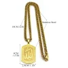 collier en acier inoxydable pour hommes et femmes, hip hop rock, arabe, projecan allah, document doré, islam, bijoux musulmans, jour, n3546s06