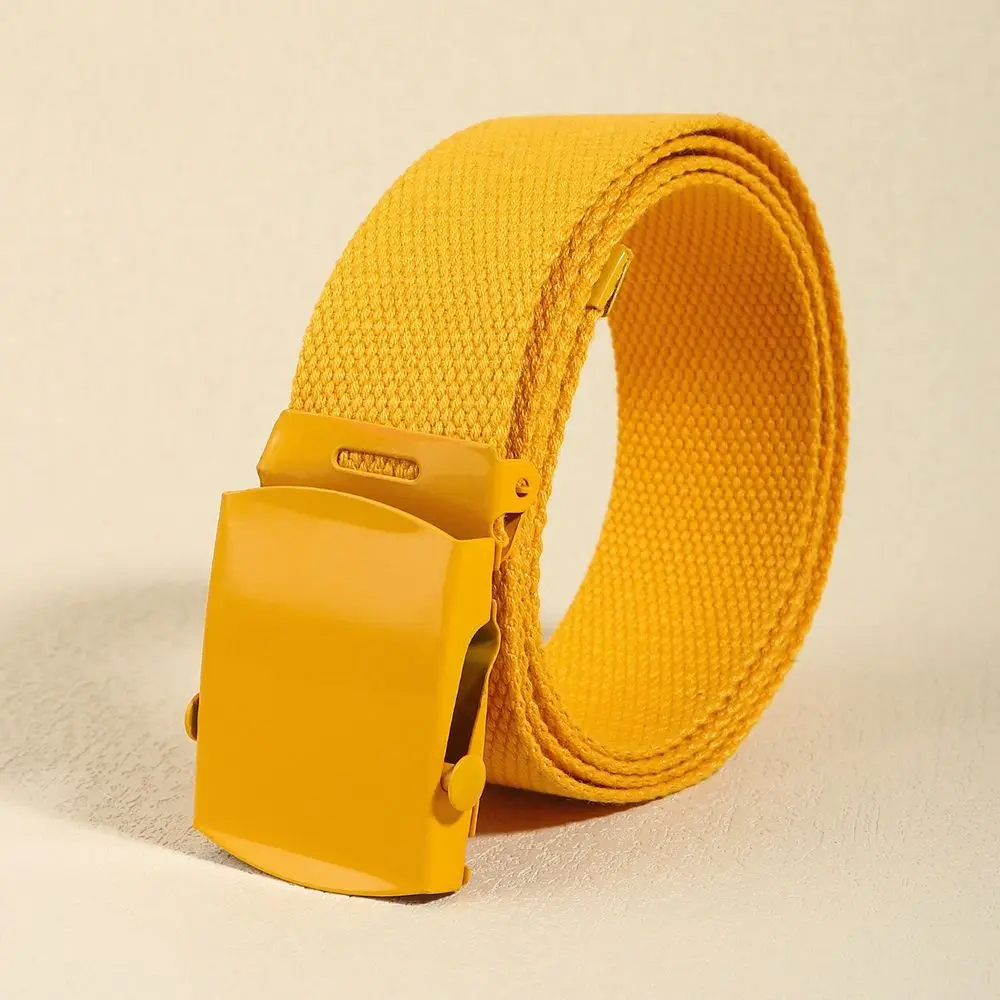 Ceinture en toile élégante en Nylon pour femmes, large côté, couleur Pure, ceinture de taille pour hommes, décor de pantalons, Style coréen, décoration quotidienne pour jeans