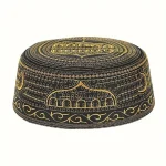 Coton broderie arabe hommes chapeau musulman chapeau de prière islamique musulman Turban homme Hijab Bonnet saoudien Islam casquettes juives