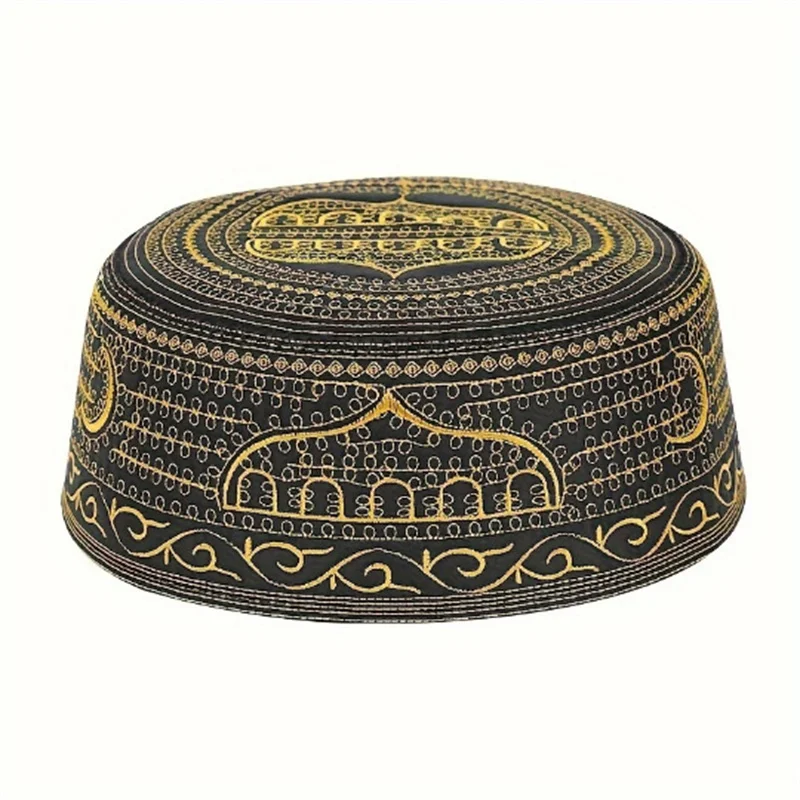 Coton broderie arabe hommes chapeau musulman chapeau de prière islamique musulman Turban homme Hijab Bonnet saoudien Islam casquettes juives Coton broderie arabe hommes chapeau musulman chapeau de prière islamique musulman Turban homme Hijab Bonnet saoudien Islam casquettes juives