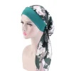 casquette hijabs intérieure à fleurs imprimées pour femmes, foulard de tête musulman, turban, bonnet prêt à porter, enveloppant sous la casquette hijab, 2024