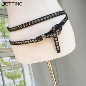 Ceinture Double cercle en cuir allongé pour femmes, chaîne de taille Simple, n&rsquo;importe quel nœud assorti, nouvelle collection printemps été