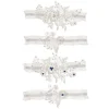 porte jarretelles en dentelle pour femme, sexy, fleur, perle, patients, cuisse, anneau de jambe, boucle de jambe élégante, mariée, bas de mariage