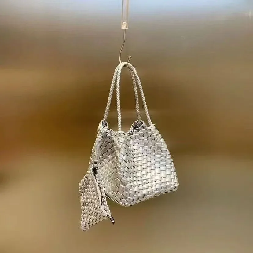 Sac panier pour femmes, nouveau petit sac à main polyvalent de précision sortante, sac à bandoulière doux en forme de seau de Style Vintage