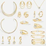 Collier, bracelet, boucles d&rsquo;oreilles et bague en or de haute qualité, bijoux exquis pour les créateurs de luxe pour femmes, nouvelle collection 2025