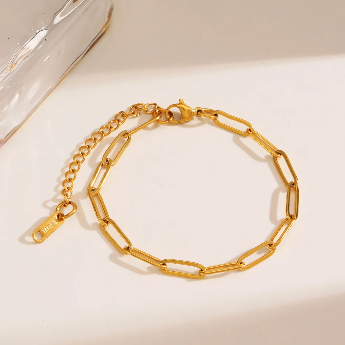 Collier en or minimaliste pour femme, bracelet trombone épais, bijoux imperméables, acier inoxydable, cadeau Hip Rock, document JONecklace