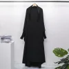 abaya jilbab pour femmes musulmanes, vêtements islamiques, dubaï, saoudien, robe noire, modestie turque, robe de prière une pièce, manches smocks à capuche