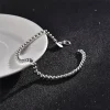bracelet de perles plaqué argent 925 pour femmes, chaîne réglable à la mode, bijoux cadeau pour sa fête de noël nuptiale