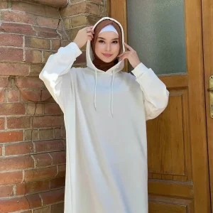 Abaya à capuche dubaï luxe robe musulmane plaine Abayas pour les femmes tenue de sport décontractée sweat vêtements islamiques caftan 15 couleurs