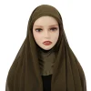 casquette hijabs instantanés avec couvre cou, foulards prêt à vitation, en mousseline de soie, voile musulman, Écharpe islamique pour sauna, pour femme
