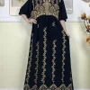 abaya d'été musulmane pour femmes africaines, robe brodée islamique, manches courtes, renforcement de la taille, robe de soirée en coton, dubaï, nouveau