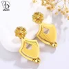as00046 collier double couche en forme de bouclier plaqué or 24k pour femme, bijoux de dubaï, boule ronde, boucles d'oreilles fleurs Élégantes du moyen orient, ensemble de mariage deux pièces à la mode