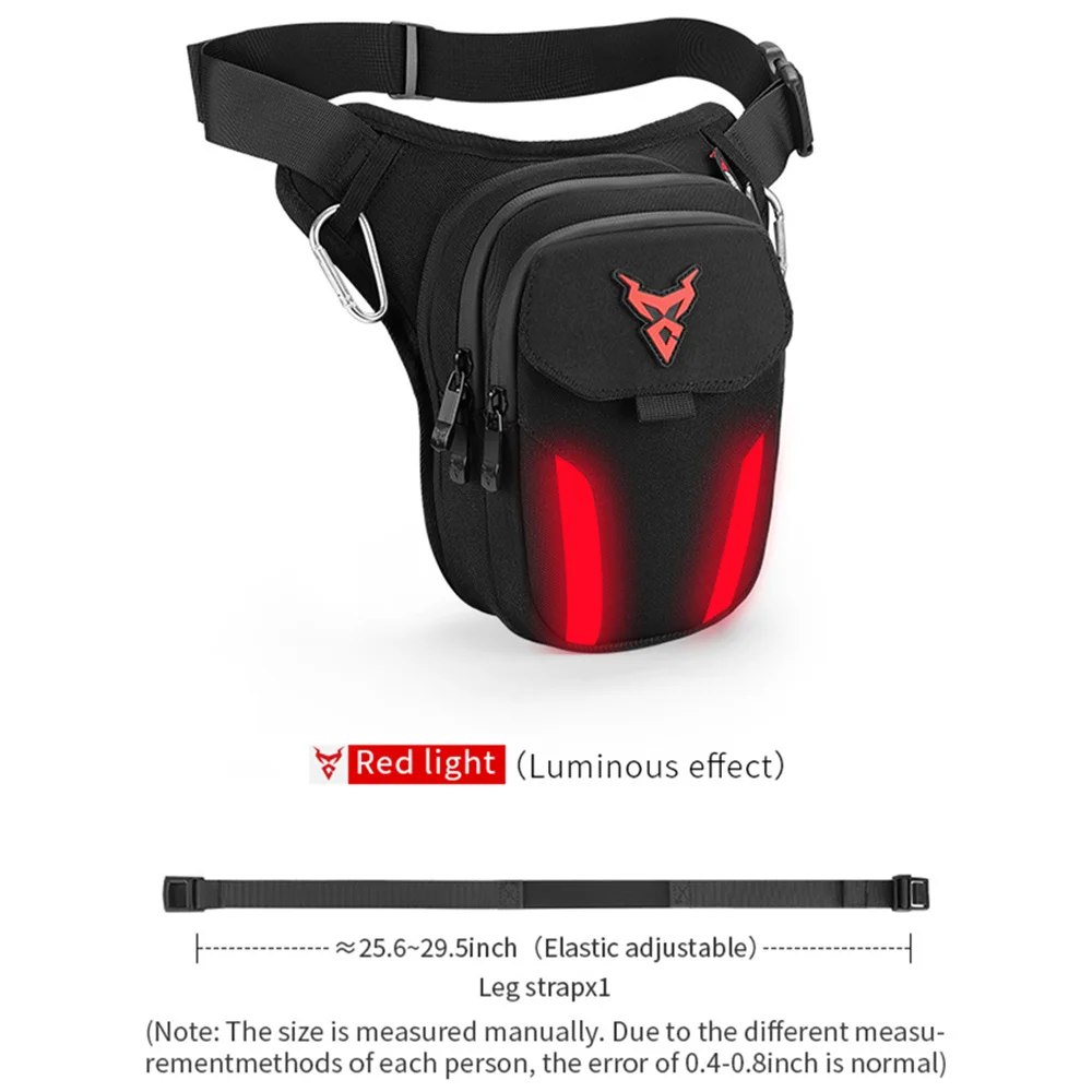 led lumière rouge moto jambe sac cuisse ceinture hanche bum étanche ride cyclisme motard taille sac fanny pack moto voyage randonnée poche