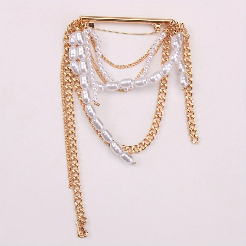 Broches en perles exquises pour femmes et filles, épingles vintage, pompon, carillon, corsage, fête, banquet, accessoires de mode