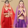voile de danse du ventre pour femmes, accessoires de spectacle de danse indienne, couvre chef, costumes de danse égyptienne, vêtements de danse bollywood