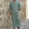 robe musulmane décontractée à manches courtes pour homme, kaftan islamique, thobe jubba, dubaï, arabie saoudite, abaya, 5xl