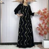 abaya robe africaine élégante en coton pour femmes, vêtement islamique, taille renforcée, nouvelle collection