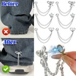Pince à vêtements magnétique avec chaîne, boutons métalliques multifonctions, pour vêtements, écharpe, pantalon, jambes, fixation de manchette, broche magnétique, décoration