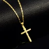 nouveau collier en or 24k pendentif croix collier plaqué or bijoux pour hommes et femmes cadeau