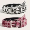 ceinture en peluche rose à pois imprimé léopard, sous culture y2k millennium harajuku, ceinture épicée pour filles, accessoire de mode vintage