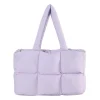 sac à main rembourré pour femmes, couleur unie, matelassé, sac à bandoulière simple, grande capacité, fourre tout nuage doux, sacs de transport tendance