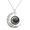 islam allah musulman lune collier murabak ramadan kareem rond verre pendentif cadeaux donner des amis bijoux