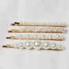 paquet de 9 pinces à cheveux en perles pour femmes et filles, jolies diapositives de cheveux en perles scintillantes, épingles à cheveux en perles, barrettes en or faites à la main
