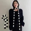 Écharpe rayée longue écharpe à cravate femmes foulards en coton écharpe fine et étroite harajuku rayé tricoté foulards fille cou plus chaud nouveau