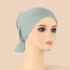 bonnets doublés en satin pour femmes musulmanes, hijab intérieur à lacets, enveloppes de sauna, casquettes turban décontractées, sous écharpe, document solide, arabe, islamique