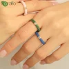 bagues de fiançailles en émail coloré plaqué or de qualité supérieure pour femmes, mode de mariage, bijoux de luxe, accessoires de fête